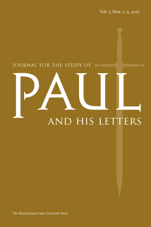 Cover for Journal for the Study of Paul and His Letters