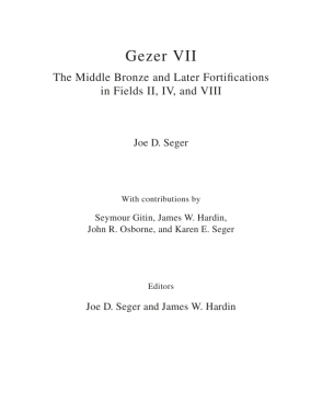 Cover image for Gezer VII: The Middle Bronze Age and Later Fortifications in Fields II, IV, and VIII By Joe D. Seger, with contributions by Seymour (Sy) Gitin, and James W. Hardin