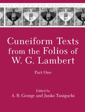 Cover for Cuneiform Texts from the Folios of W. G. Lambert, Part One