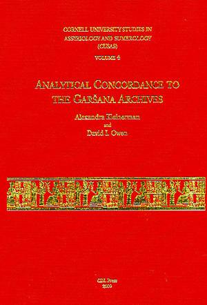 Cover image for CUSAS 04: Analytical Concordance to the Garšana Archives By Alexandra Kleinerman and David I. Owen